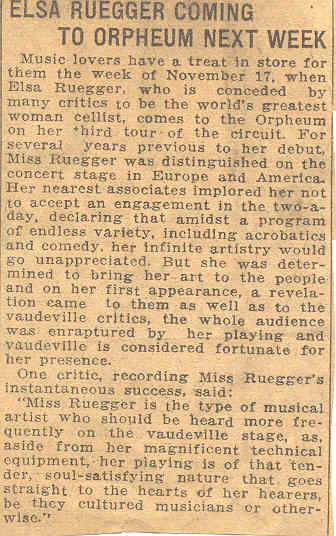 Elsa coming to the Orpheum!